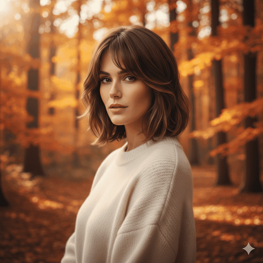 Lob Cut and Mocha Color